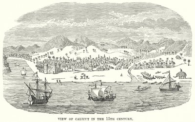 Vue de Calicut au 15e siècle (gravure) - English School