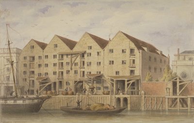 Vue de Chamberlains Wharf, Tooley Street, 1846 - English School