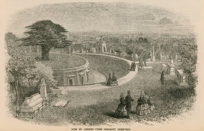 Vue de Londres depuis le cimetière de Highgate - English School