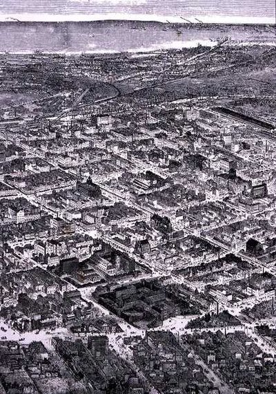 Vue de Melbourne, vers le sud jusqu