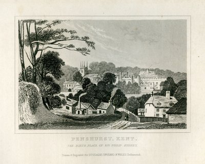 Vue de Penshurst, Kent, vers 1840 - English School