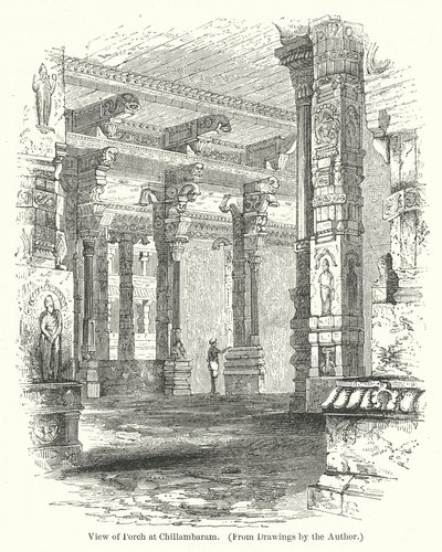 Vue du porche de Chillambaram (gravure) - English School