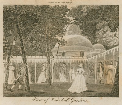 Vue du jardin de Vauxhall, Londres - English School