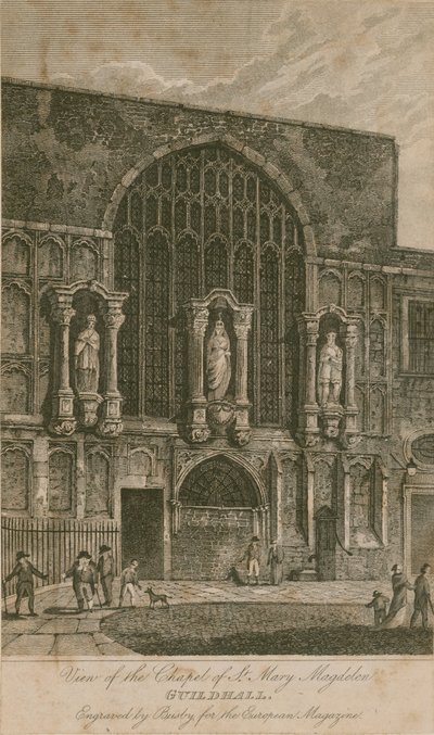 Vue de la Chapelle de Sainte Marie-Madeleine, Guildhall, Londres - English School