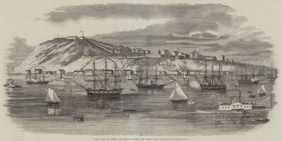 Vue de la ville, de la citadelle et du port de Québec, Amérique du Nord (gravure) - English School