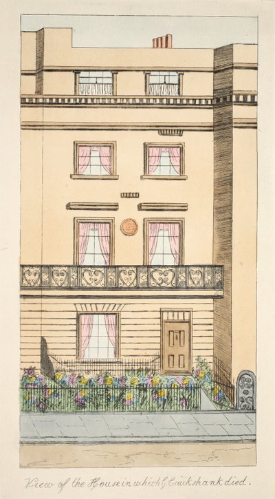 Vue de la maison où George Cruikshank est mort, pub. vers 1878 - English School