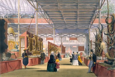 Vue de la section indienne de la Grande Exposition de 1851, de Dickinsons Comprehensive Pictures - English School