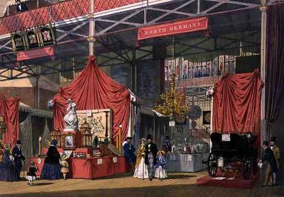 Vue du stand des instruments de musique Klier et Fils, dans la section nord-allemande de la Grande Exposition de 1851, de 