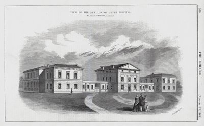 Vue du nouvel hôpital de la fièvre de Londres - English School