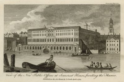 Vue des nouveaux bureaux publics à Somerset House, face à la Tamise - English School