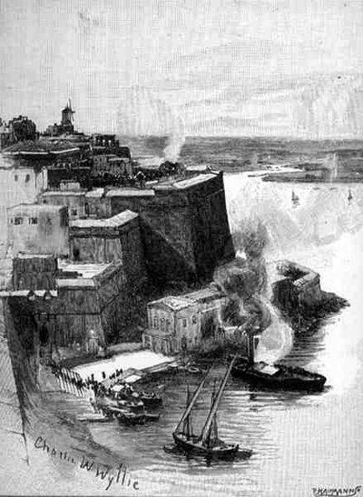 Vue du port de quarantaine, La Valette, Malte, de 