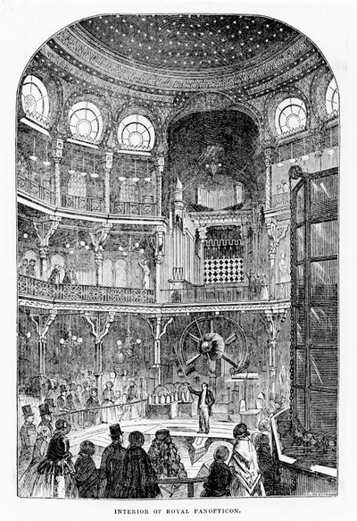 Vue du Panopticon royal des sciences et des arts, vers 1855 (lithographie) - English School