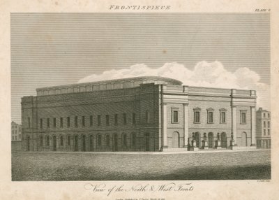 Vue des façades nord et ouest du théâtre de Drury Lane, Londres - English School
