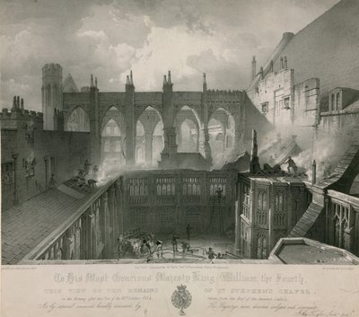 Vue des restes de la chapelle Saint-Étienne le matin après l