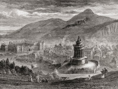 Vue sur Édimbourg depuis le monument de Burns sur Calton Hill, de 