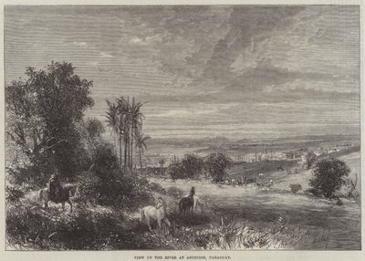 Vue sur la rivière à Asuncion, Paraguay (gravure) - English School