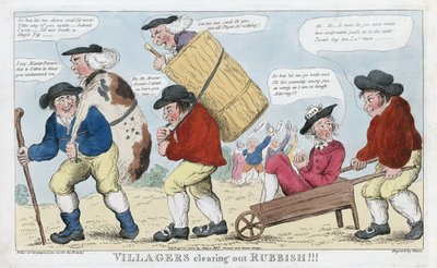 Villageois nettoyant les ordures!!!, pub. 1800 - English School