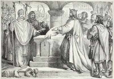 Visite de Charlemagne au Pape, illustration de L
