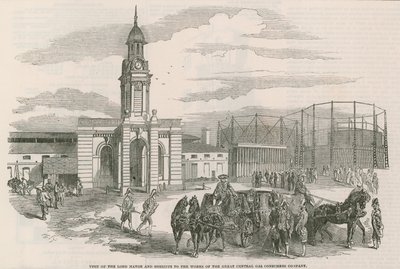 Visite du Lord Maire et des shérifs aux travaux de la Great Central Gas Consumers Company - English School