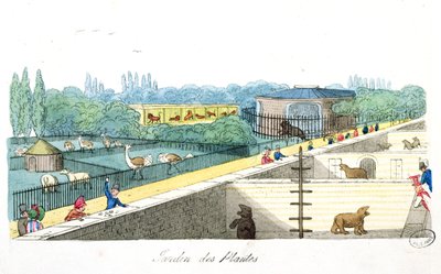 Visiteurs au Jardin des Plantes, Paris, de De Paris à Douvres par Roger Bookem, 1822 - English School