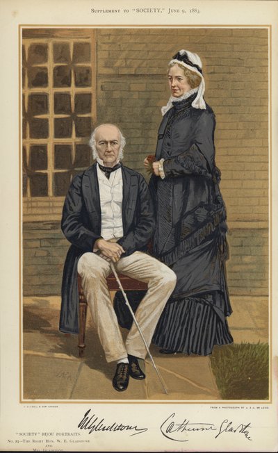 W E Gladstone et Mme Gladstone - English School