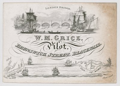 W M Grace, pilote, carte de visite - English School