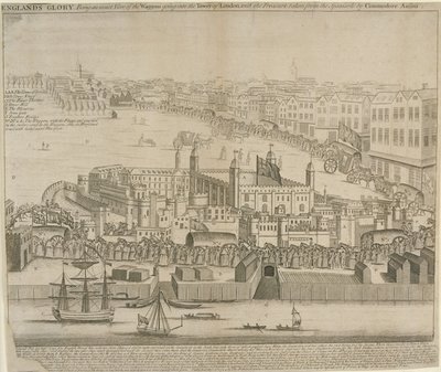 Wagons de trésors emmenés à la Tour de Londres, 1744 - English School