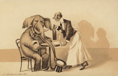 Un serveur sert un éléphant - English School