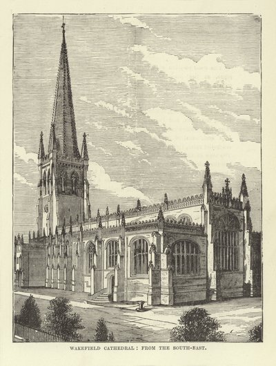 Cathédrale de Wakefield, vue du sud-est - English School