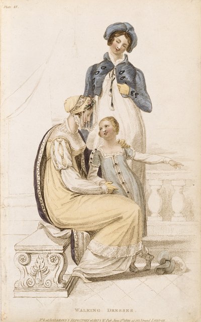 Robes de marche, planche de mode de Ackermann