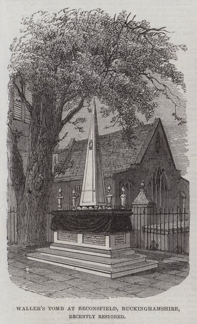 Tombe de Waller à Beaconsfield, Buckinghamshire, récemment restaurée - English School