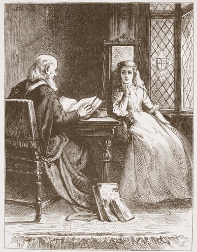 Walter Capel lisant les Écritures à sa fille, illustration de L