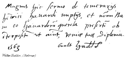 Walter Haddon, réformateur - English School