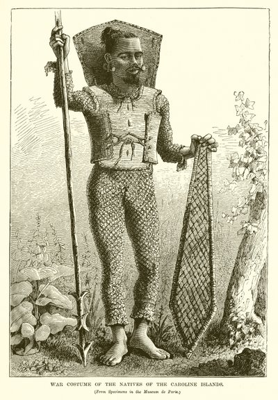 Costume de guerre des indigènes des îles Carolines - English School