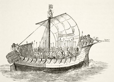Navire de guerre au XVe siècle, tiré de 