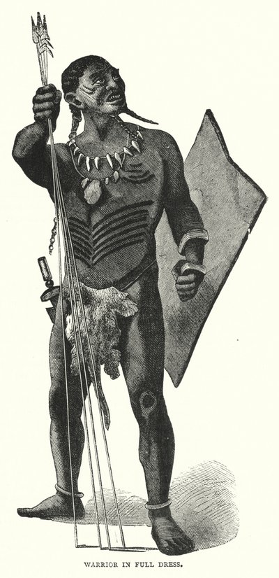 Guerrier en tenue de cérémonie (gravure) - English School