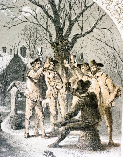 Wassailing les pommiers, 1840 - English School