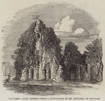 Abbaye de Waverley, Surrey (gravure) - English School