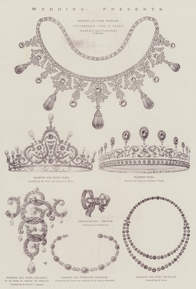 Mariage de la princesse Maud de Galles et du prince Charles de Danemark (lithographie en couleur) - English School