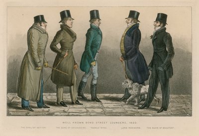Les célèbres flâneurs de Bond Street, 1820 - English School