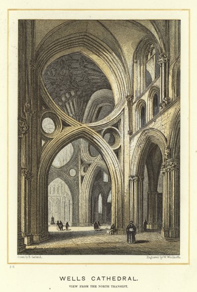 Cathédrale de Wells, vue depuis le transept nord - English School