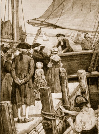 Wesley à bord du Prince of Wales en 1787 faisant ses adieux aux Irlandais - English School