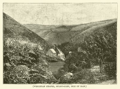 Chapelle wesleyenne, Sulby-Glen, île de Man (gravure) - English School
