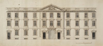 Façade ouest du nouveau bâtiment proposé pour le Garden Quadrangle à New College, vers 1680 - English School