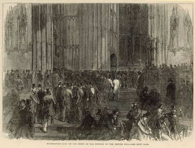 Westminster Hall la nuit de la division sur le projet de loi de réforme - English School