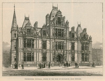 Hôtel de ville de Westminster, inauguré par le duc de Buccleuch, Grand Intendant - English School