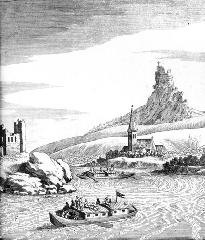 Tourbillon dans le Danube, de An Account of Several Travels par Edward Browne, publié en 1677 - English School