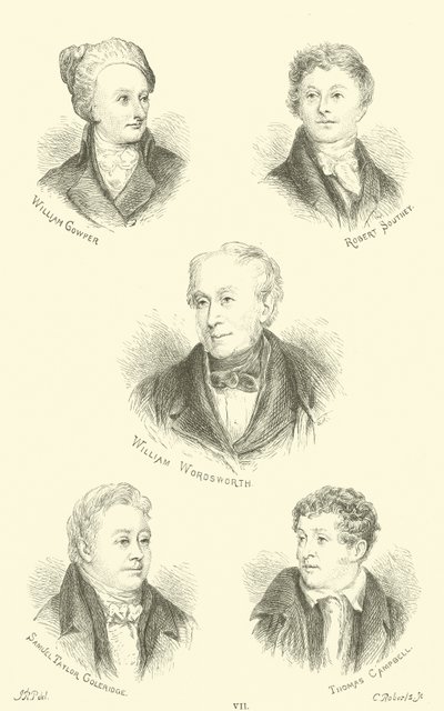 William Cowper, Robert Southey, William Wordsworth, Samuel Taylor Coleridge, Thomas Campbell - English School
