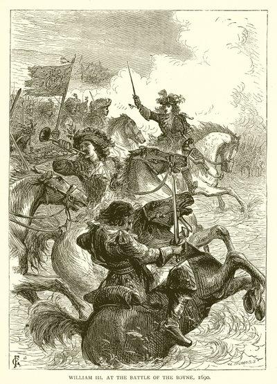 Guillaume III à la bataille de la Boyne, 1690 - English School