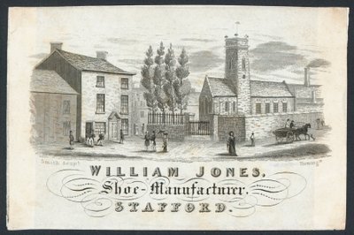 William Jones, fabricant de chaussures, carte de visite - English School